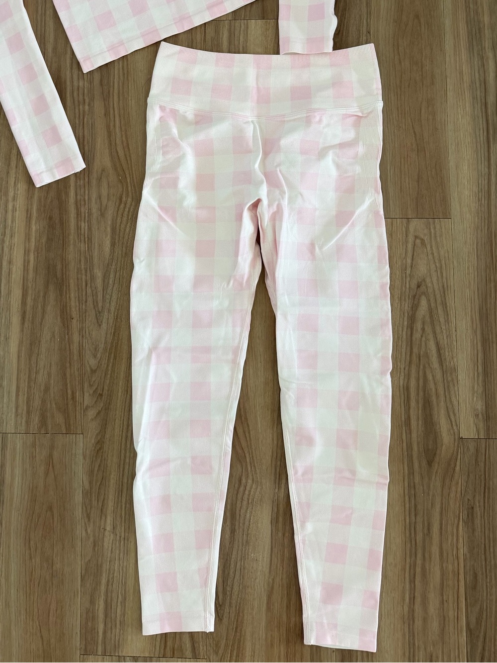 Fabletics Pink Gingham High-Waist Leggings